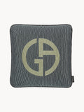 Janette Anthracite & Olive Green Cushion